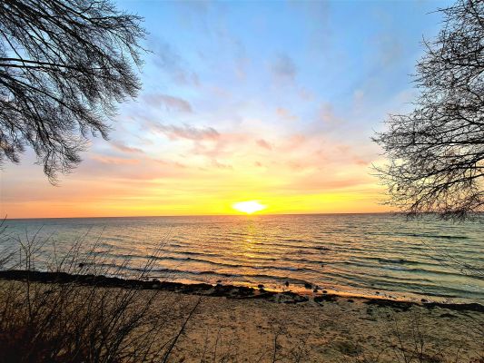 Sonnenuntergang am Südstrand in Göhren, Kur